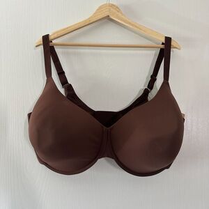 Skims Women's Fits Everybody T-Shirt Demi Bra Smoothing Brown Cocoa Size 44H NWT